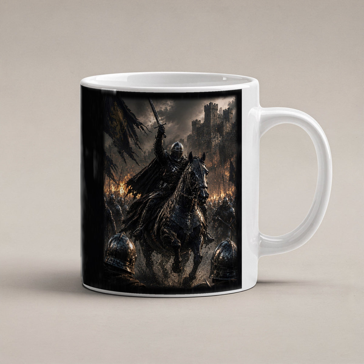 Schatten überm Feld – weiße Tasse, freigestellt