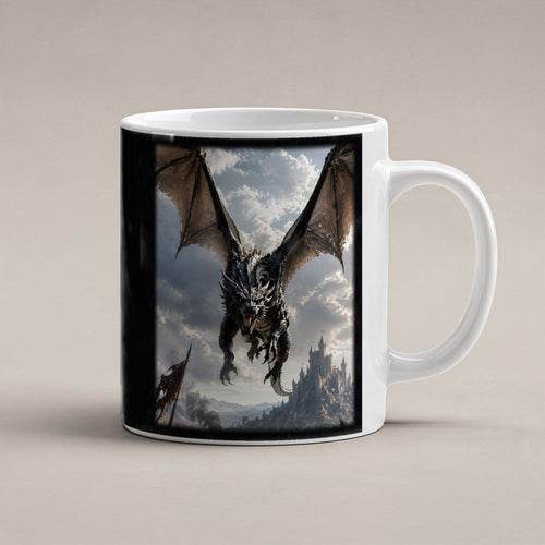 Der Schattenflug – weiße Tasse, freigestellt