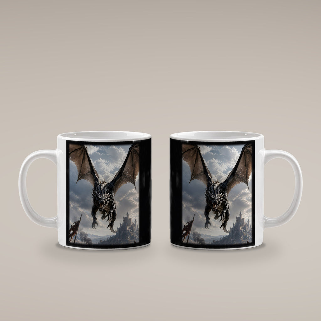 Der Schattenflug – weiße Tasse, beide Seiten bedruckt