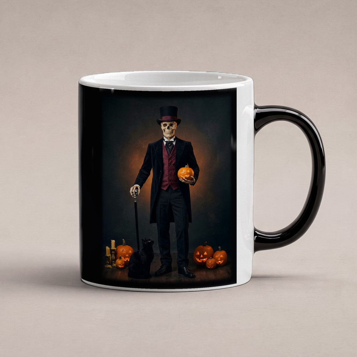 Der Gentleman – Black Edition Zaubertasse mit Motiv (heiß), freigestellt