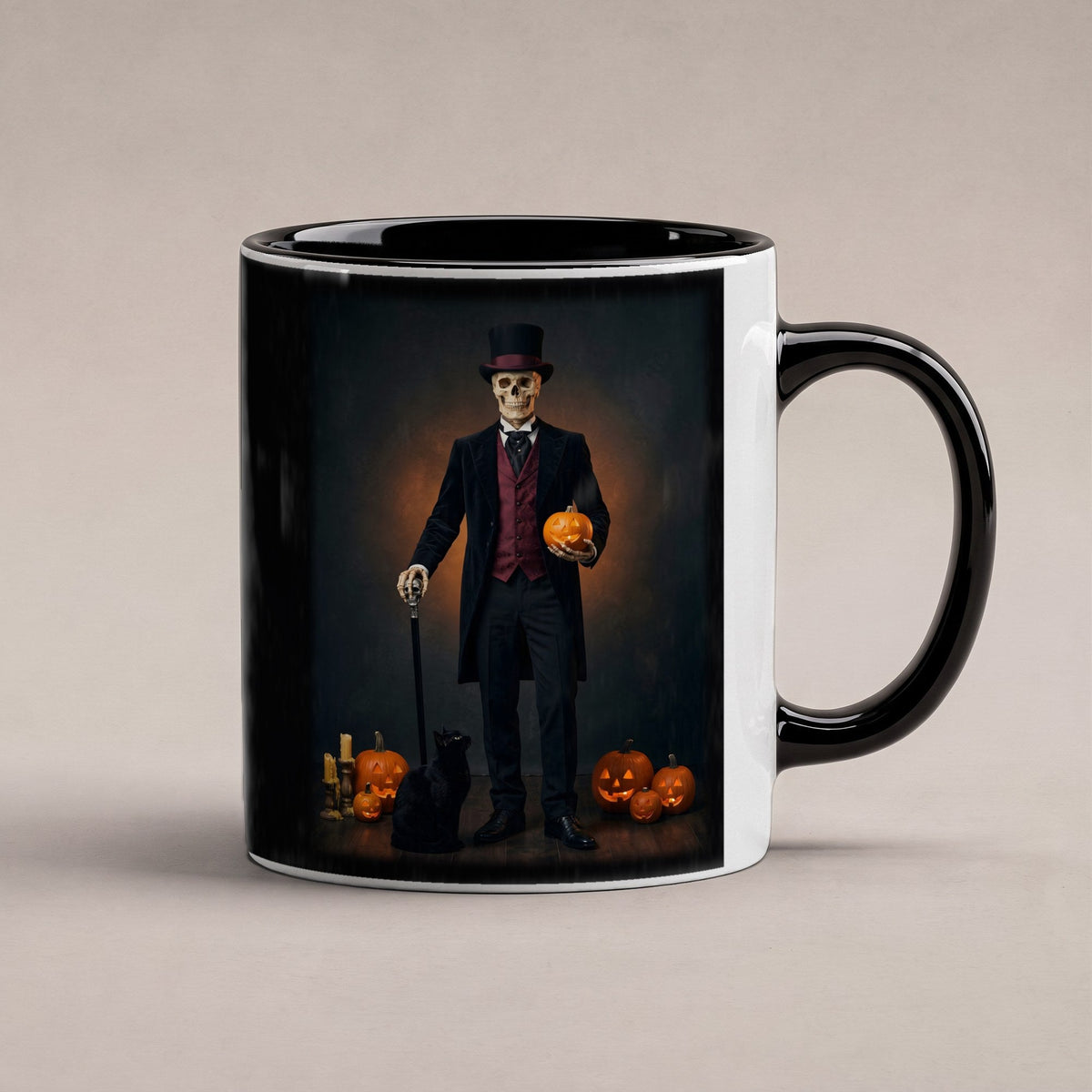 Der Gentleman – Tasse innen schwarz, freigestellt