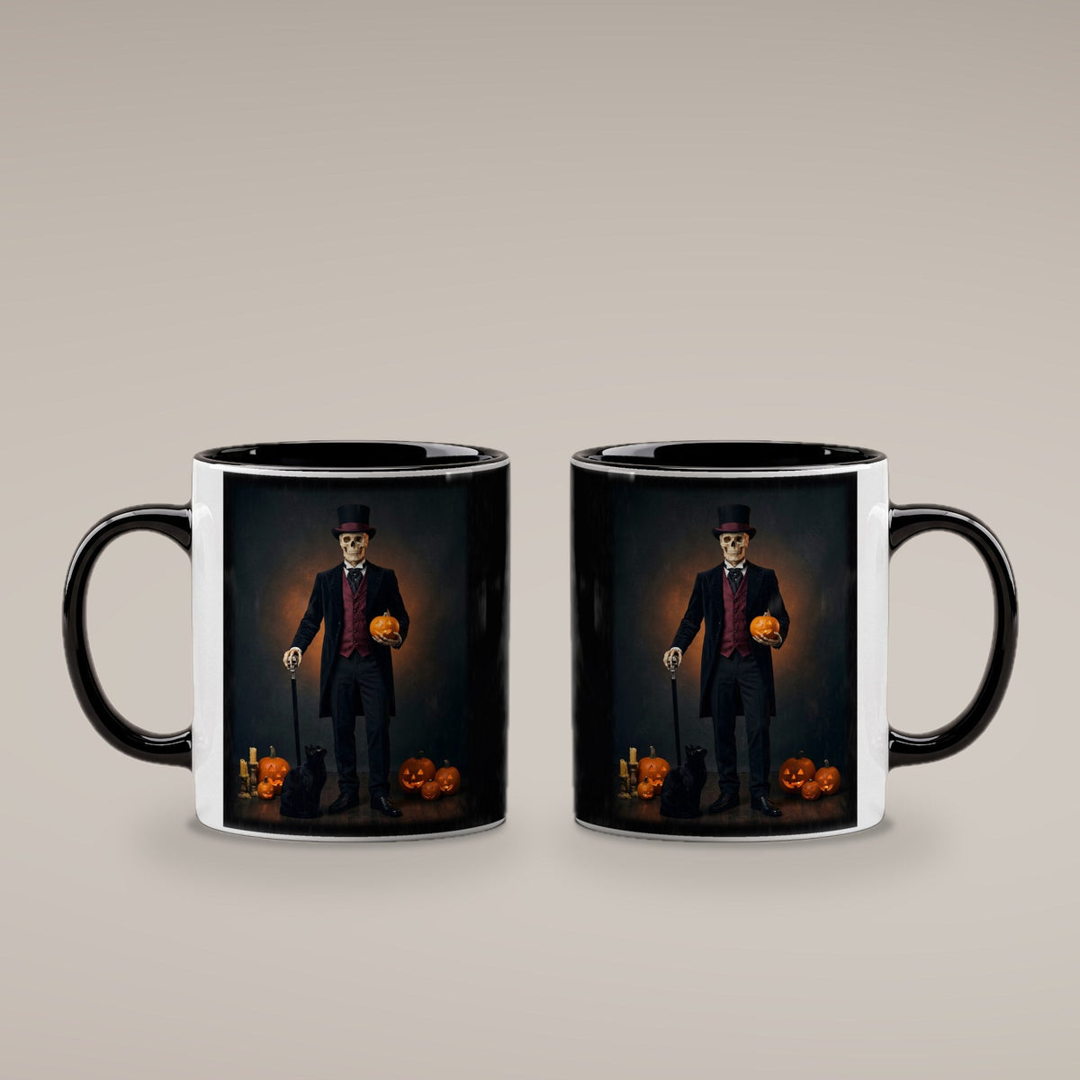 Der Gentleman – Tasse innen schwarz, beide Seiten bedruckt