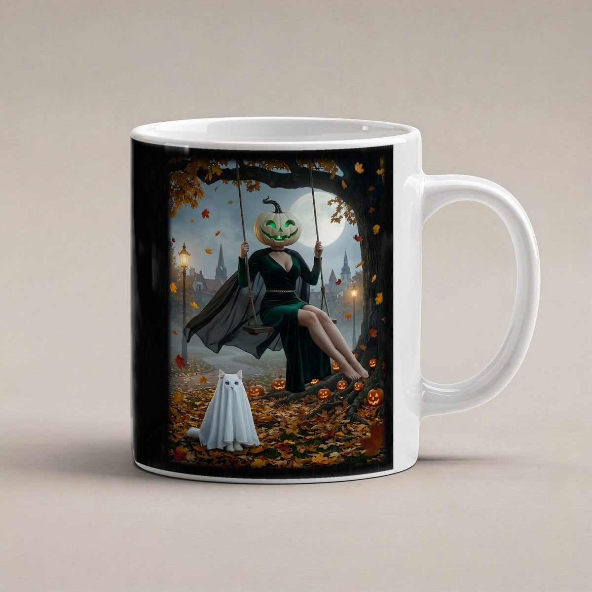 Die Herbstschaukel – weiße Tasse, freigestellt