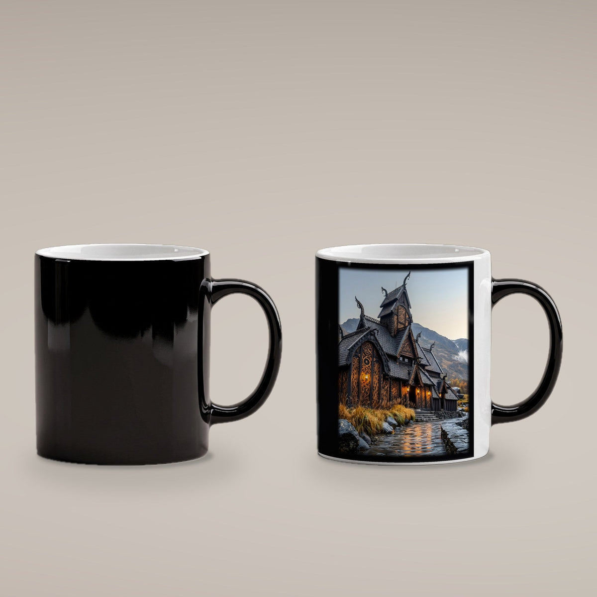 Stabkirche im Herbst – Black Edition kalt und heiß im Vergleich