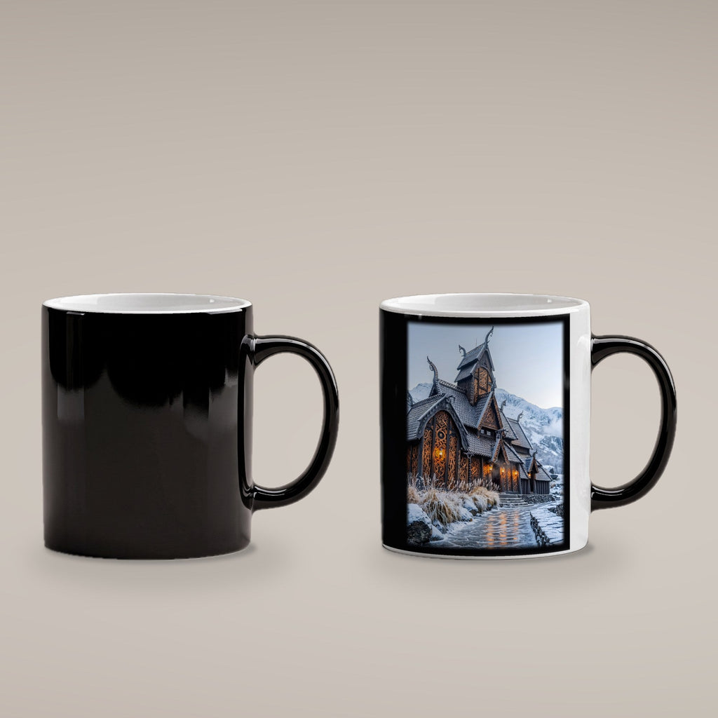 Stabkirche im Schnee – Black Edition kalt und heiß im Vergleich