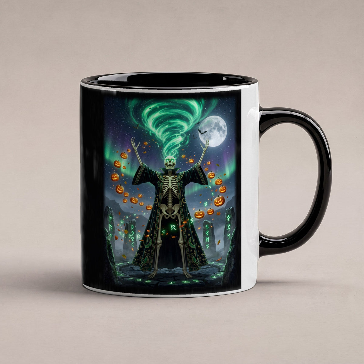 Der Steinkreis-Beschwörer – Tasse innen schwarz, freigestellt