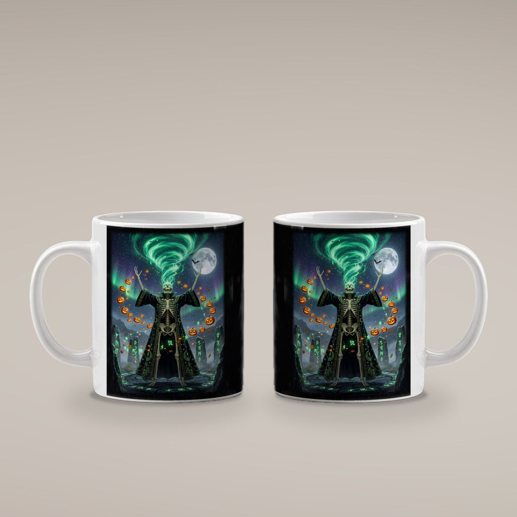Der Steinkreis-Beschwörer – weiße Tasse, beide Seiten bedruckt