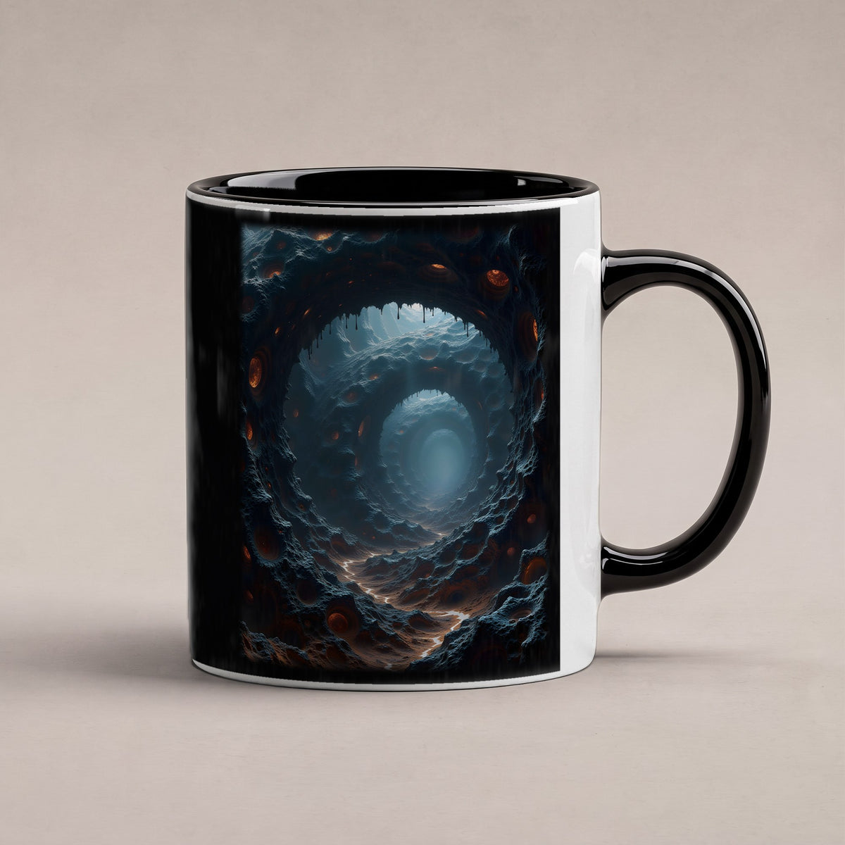 Der Schlund – Tasse innen schwarz, freigestellt