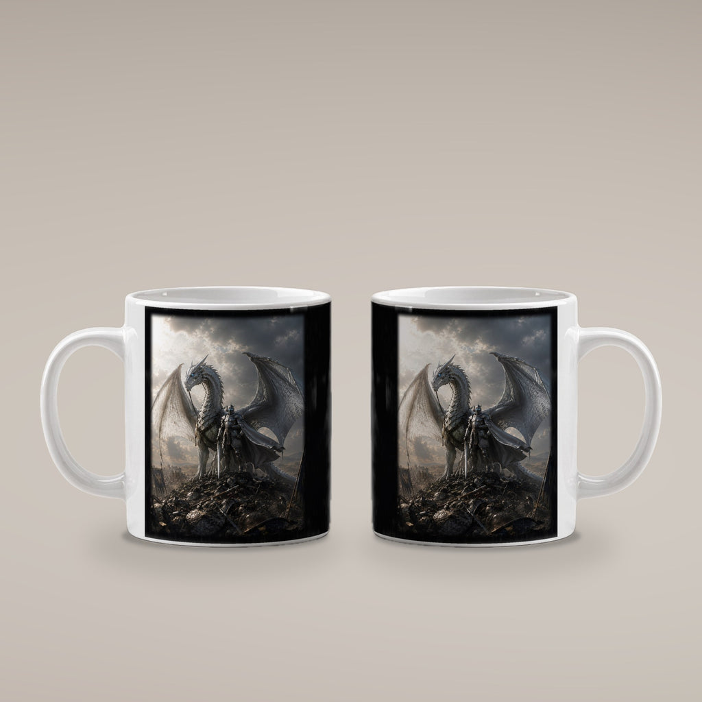 Der Silberritter – weiße Tasse, beide Seiten bedruckt