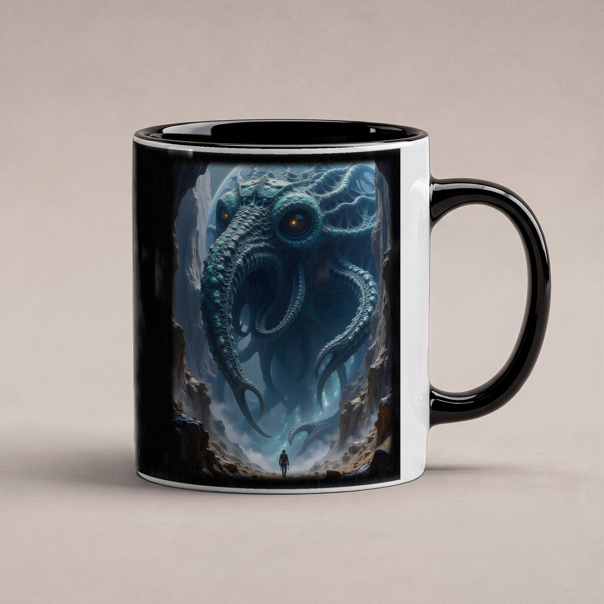 Der Splitterleviathan – Tasse innen schwarz, freigestellt