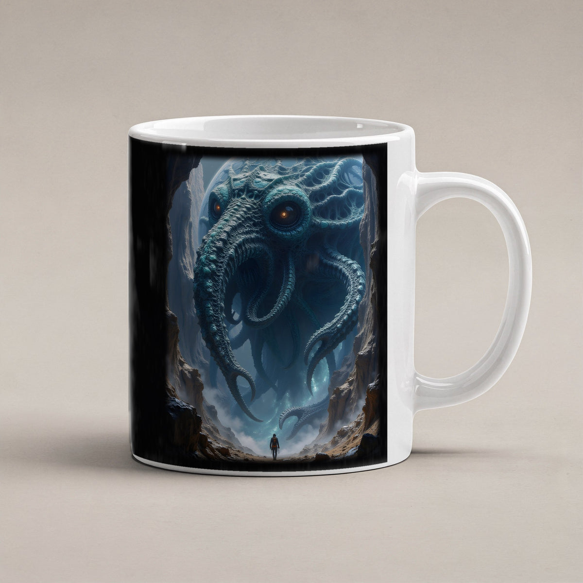 Der Splitterleviathan – weiße Tasse, freigestellt