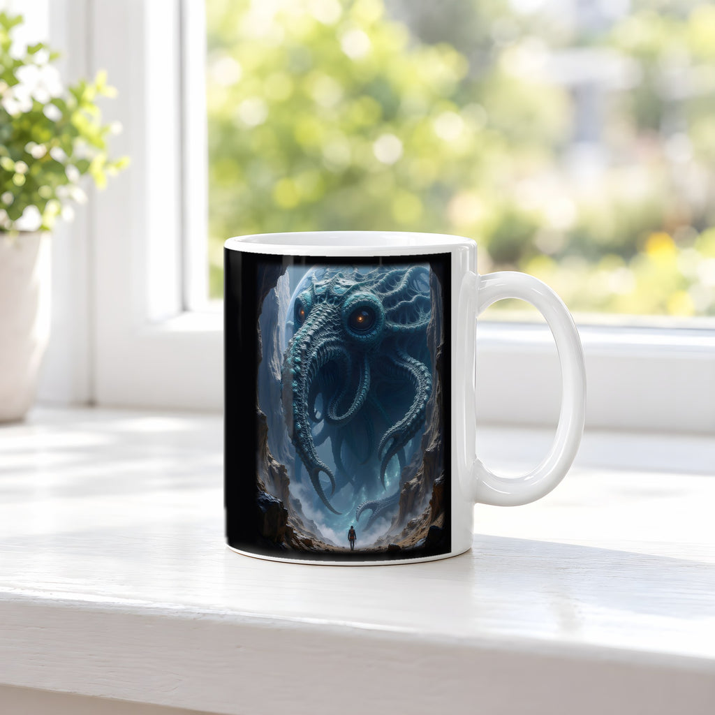 Der Splitterleviathan – weiße Tasse, auf der Fensterbank