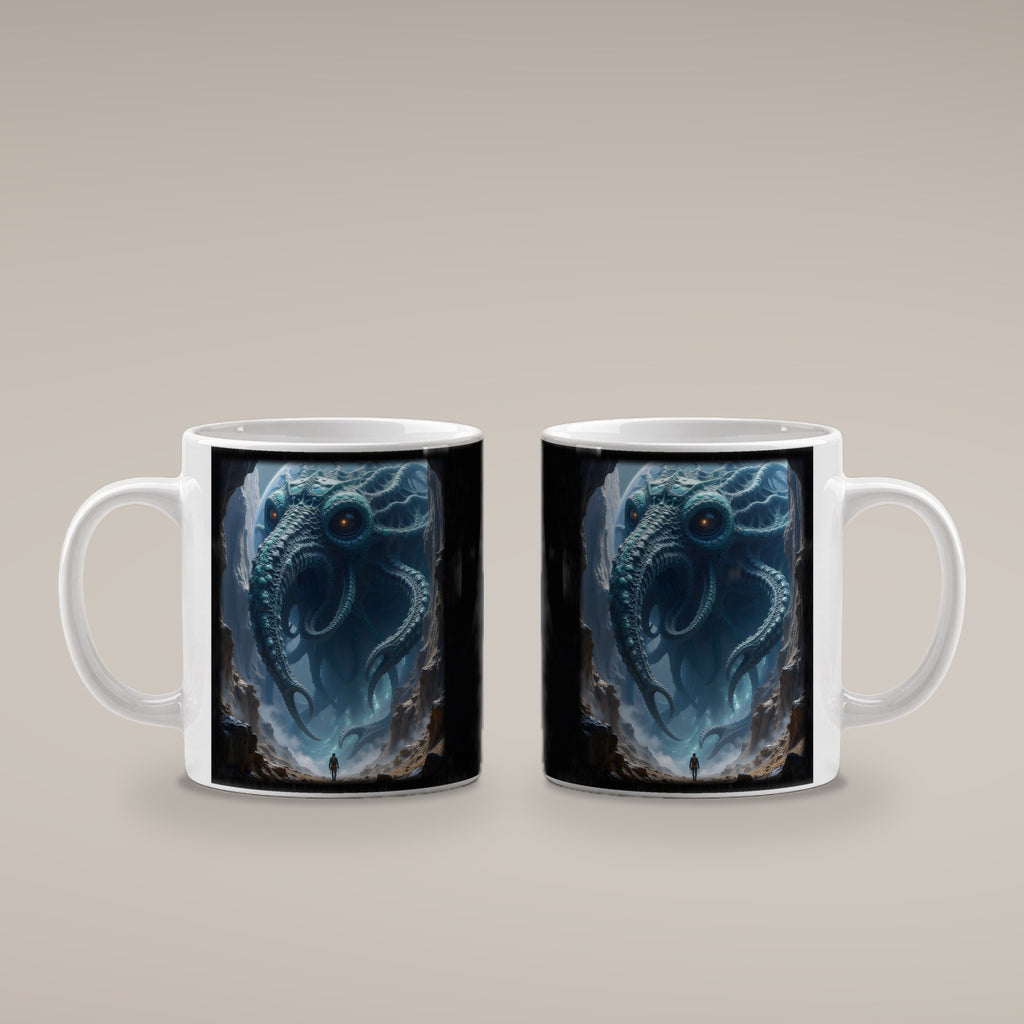Der Splitterleviathan – weiße Tasse, beide Seiten bedruckt