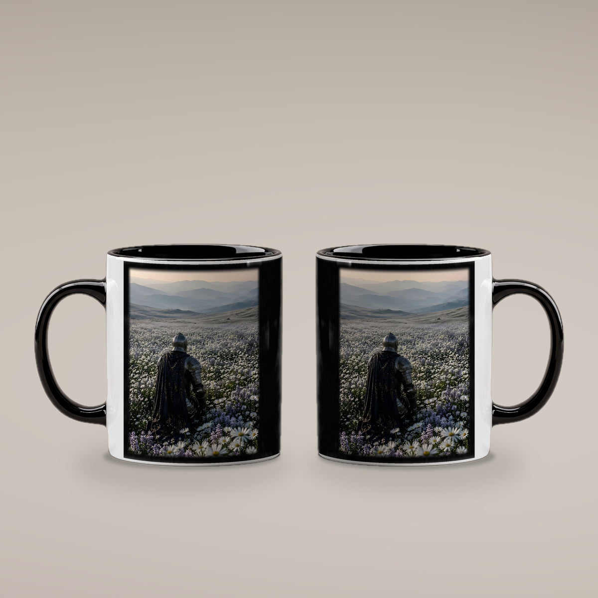 Der stille Morgen – Tasse innen schwarz, beide Seiten bedruckt