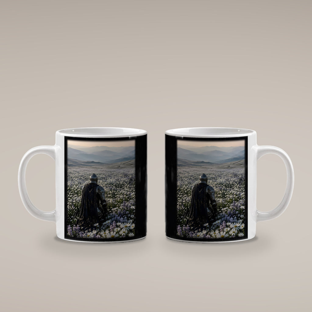 Der stille Morgen – weiße Tasse, beide Seiten bedruckt