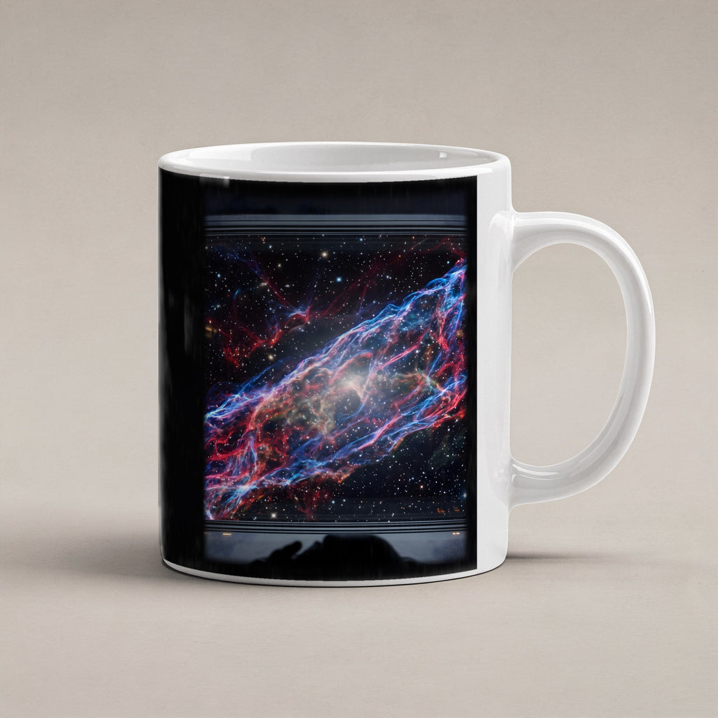 Der Schleiernebel – weiße Tasse, freigestellt