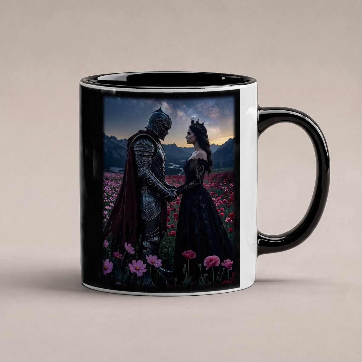 Der Sternenschwur – Tasse innen schwarz, freigestellt