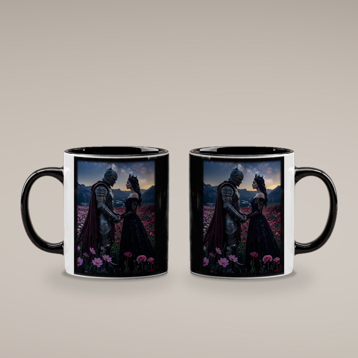 Der Sternenschwur – Tasse innen schwarz, beide Seiten bedruckt