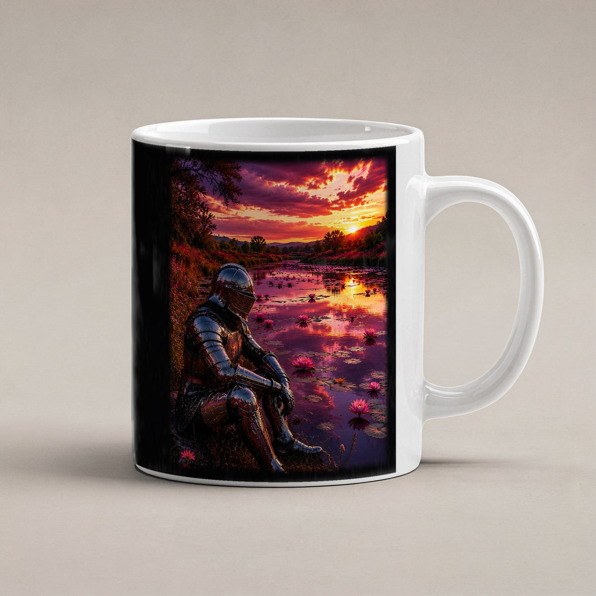 Der Seerosenteich – weiße Tasse, freigestellt
