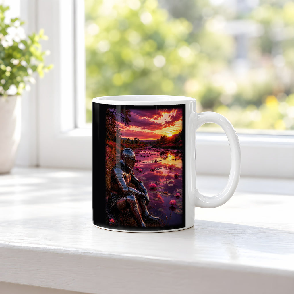 Der Seerosenteich – weiße Tasse, auf der Fensterbank