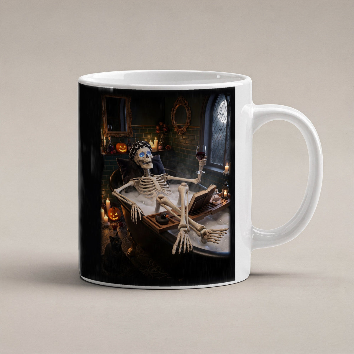 Das Schaumbad – weiße Tasse, freigestellt