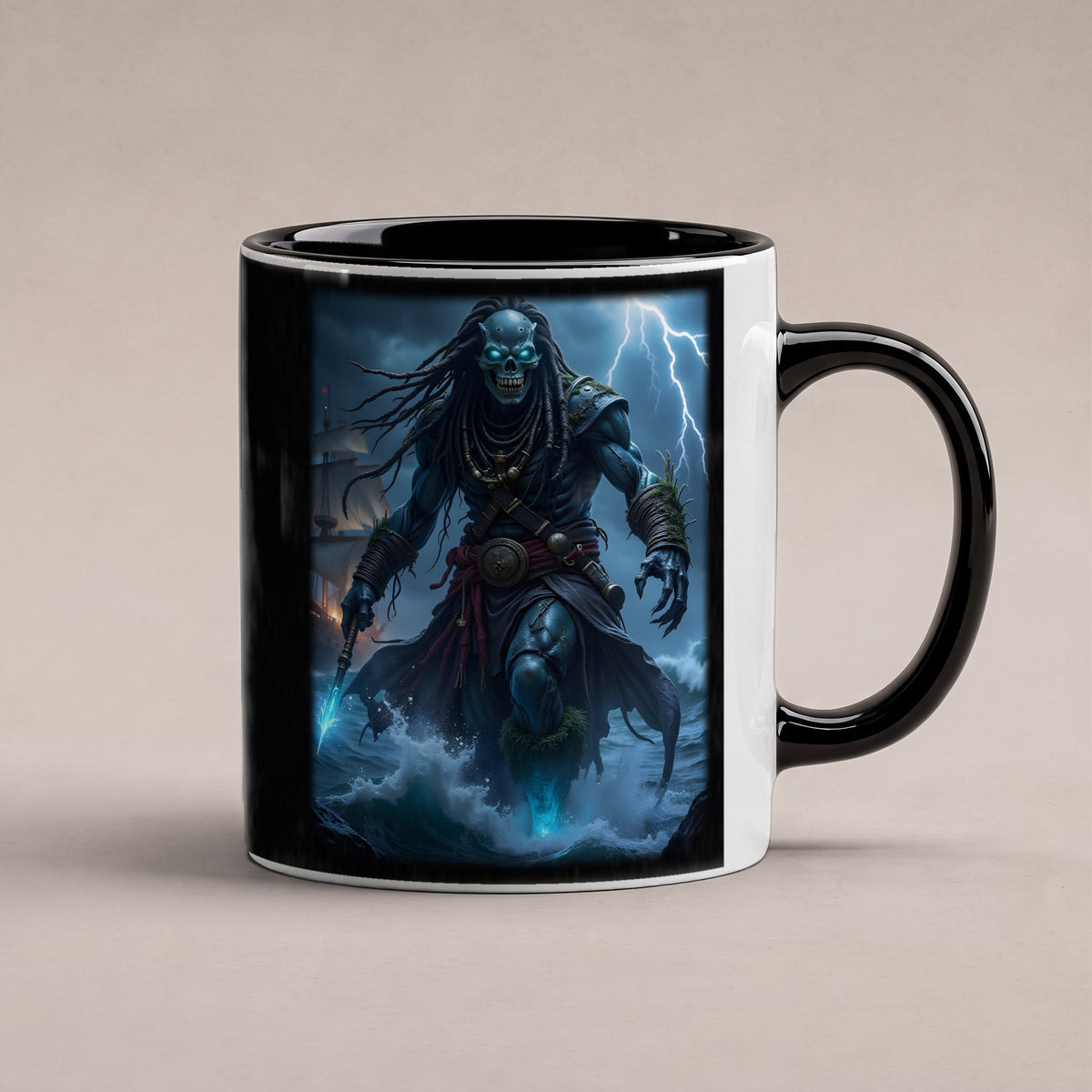 Der Sturmkapitän – Tasse innen schwarz, freigestellt