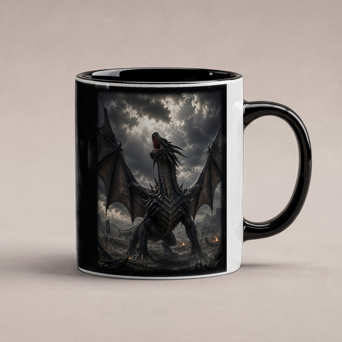 Der Sturmschrei – Tasse innen schwarz, freigestellt