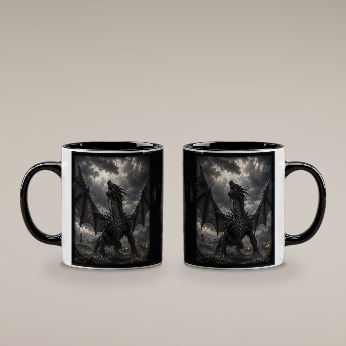 Der Sturmschrei – Tasse innen schwarz, beide Seiten bedruckt