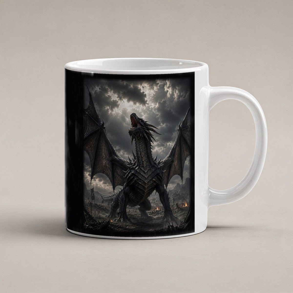 Der Sturmschrei – weiße Tasse, freigestellt