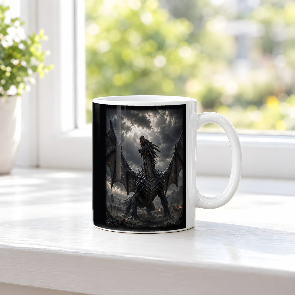 Der Sturmschrei – weiße Tasse, auf der Fensterbank