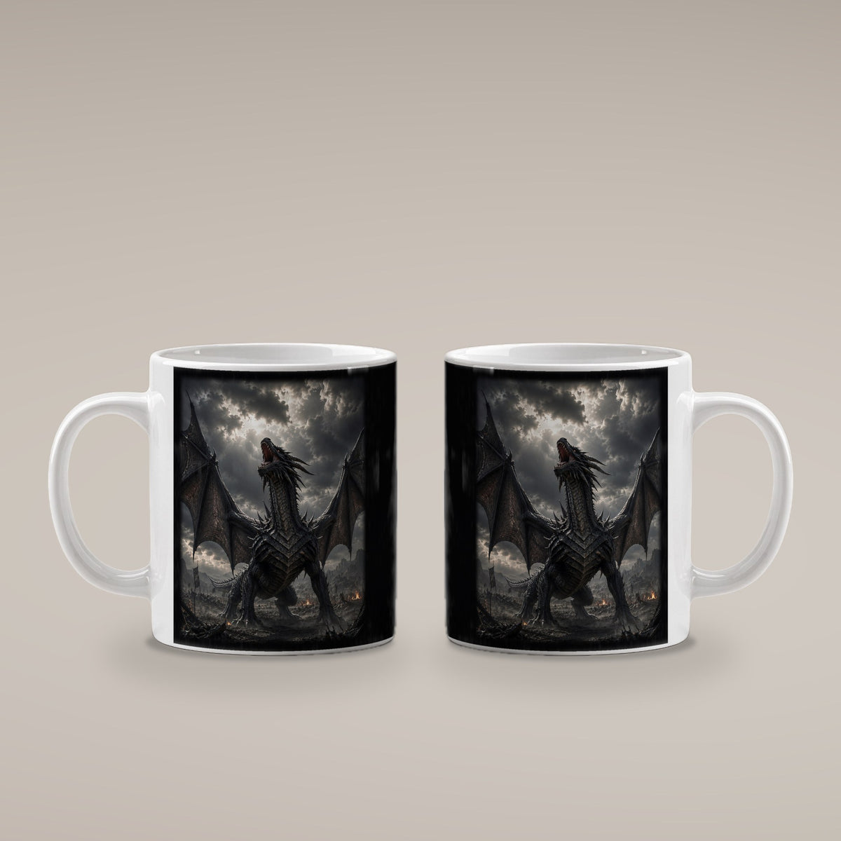 Der Sturmschrei – weiße Tasse, beide Seiten bedruckt