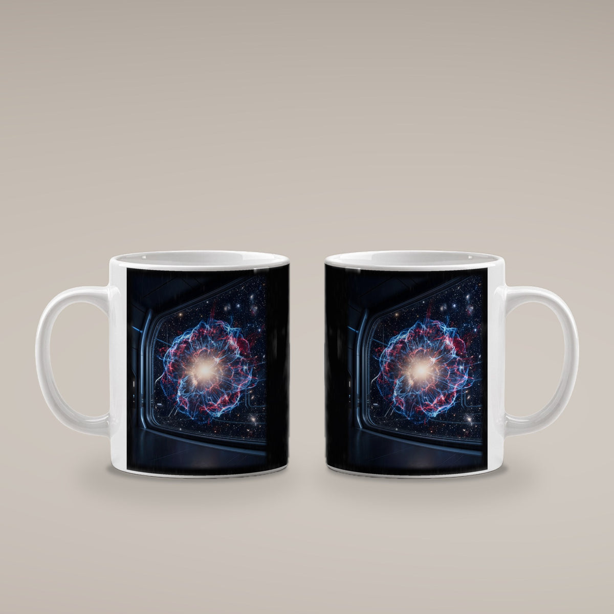 Sternentod – weiße Tasse, beide Seiten bedruckt