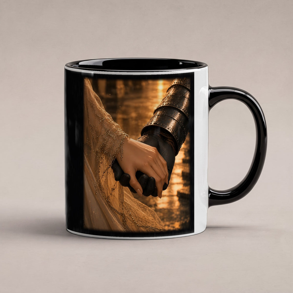 Das stille Versprechen – Tasse innen schwarz, freigestellt