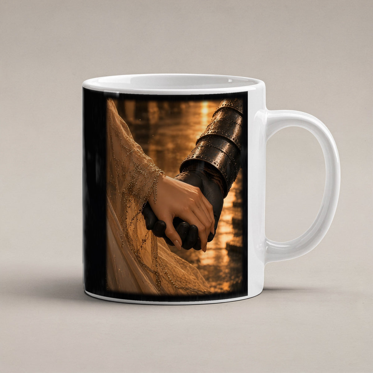 Das stille Versprechen – weiße Tasse, freigestellt