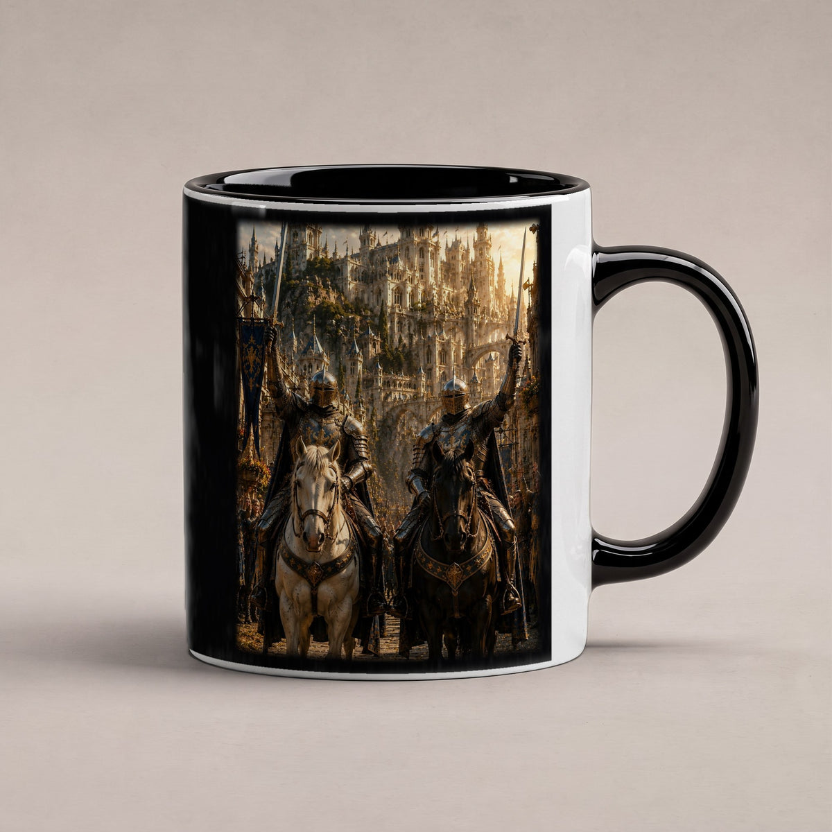 Die Schwertbrüder – Tasse innen schwarz, freigestellt