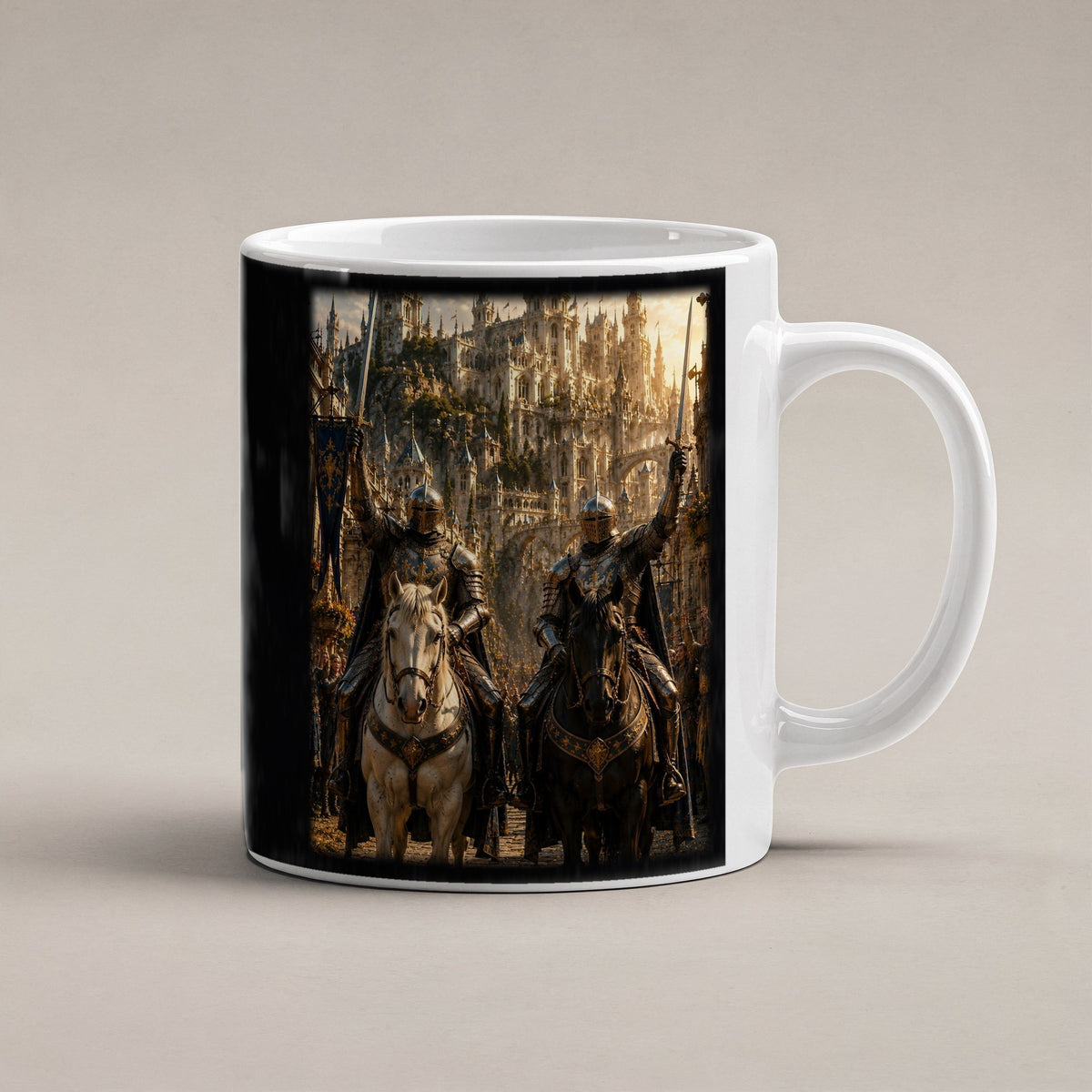 Die Schwertbrüder – weiße Tasse, freigestellt