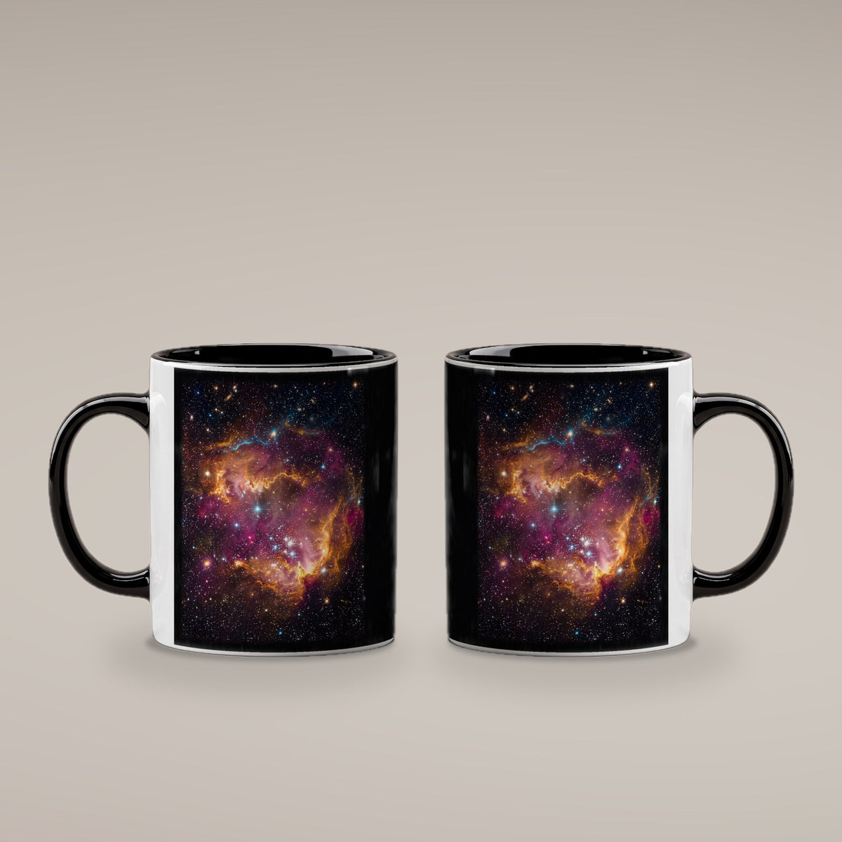 Die Sternenwiege – Tasse innen schwarz, beide Seiten bedruckt