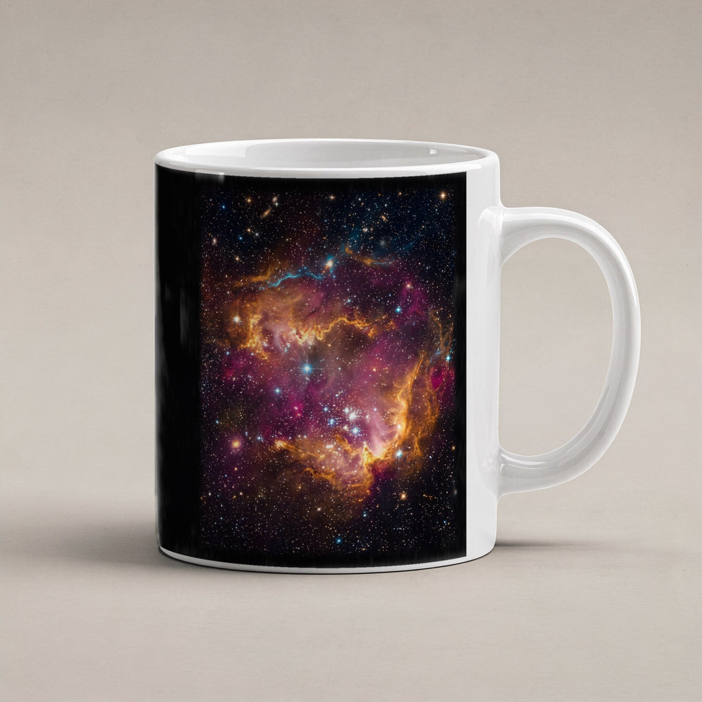 Die Sternenwiege – weiße Tasse, freigestellt