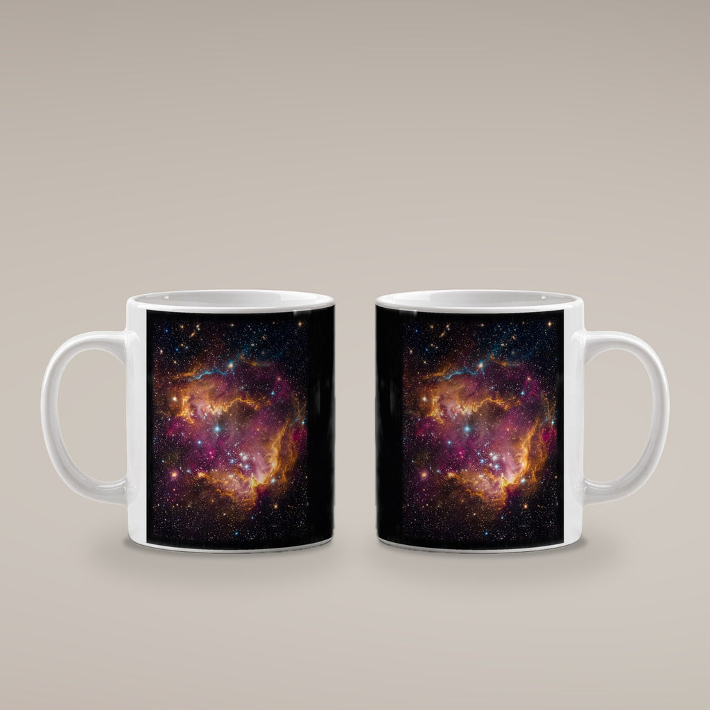 Die Sternenwiege – weiße Tasse, beide Seiten bedruckt