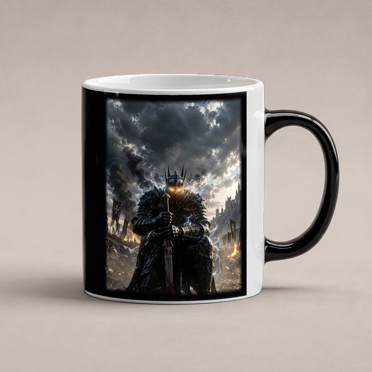 Der Sturmwächter – Black Edition Zaubertasse mit Motiv (heiß), freigestellt
