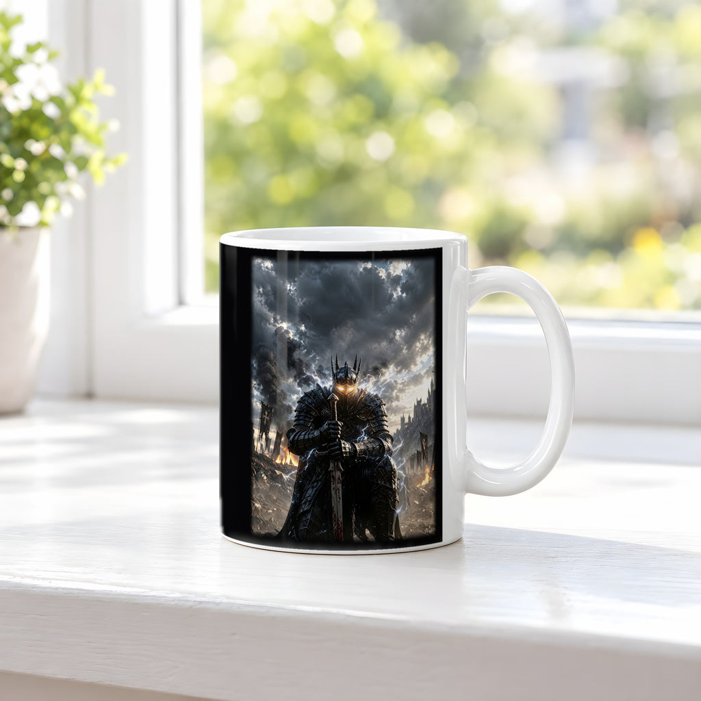 Der Sturmwächter – weiße Tasse, auf der Fensterbank