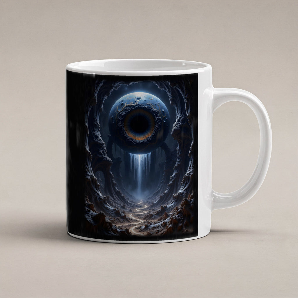 Das Tränenauge – weiße Tasse, freigestellt