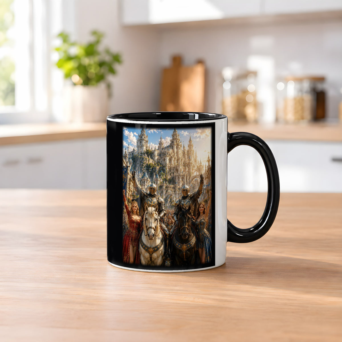 Der Tag des Sieges – Tasse innen schwarz, auf dem Küchentresen