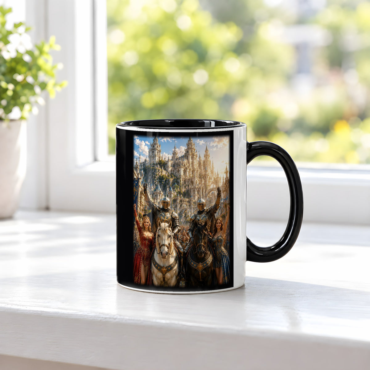 Der Tag des Sieges – Tasse innen schwarz, auf der Fensterbank