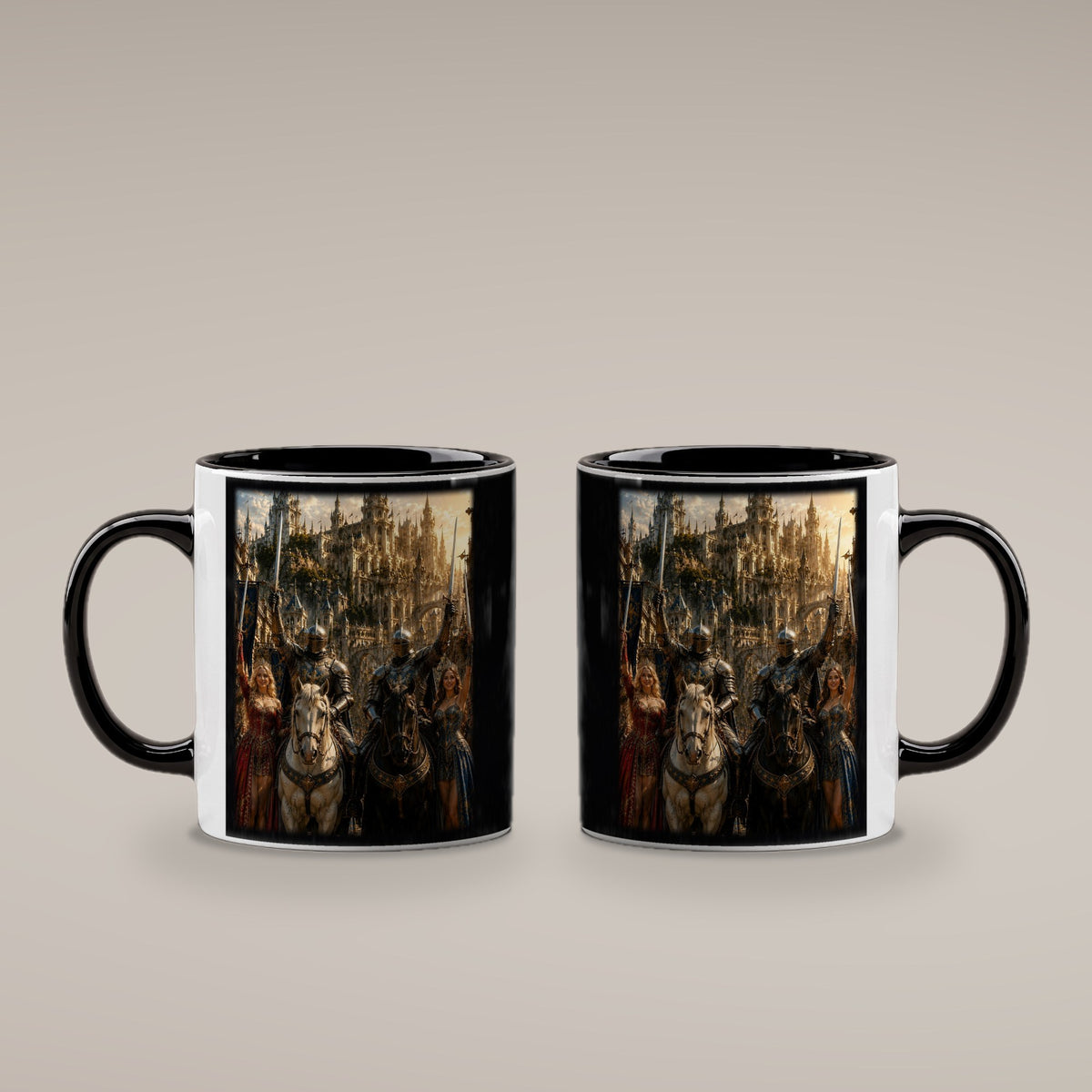 Der Triumphzug – Tasse innen schwarz, beide Seiten bedruckt