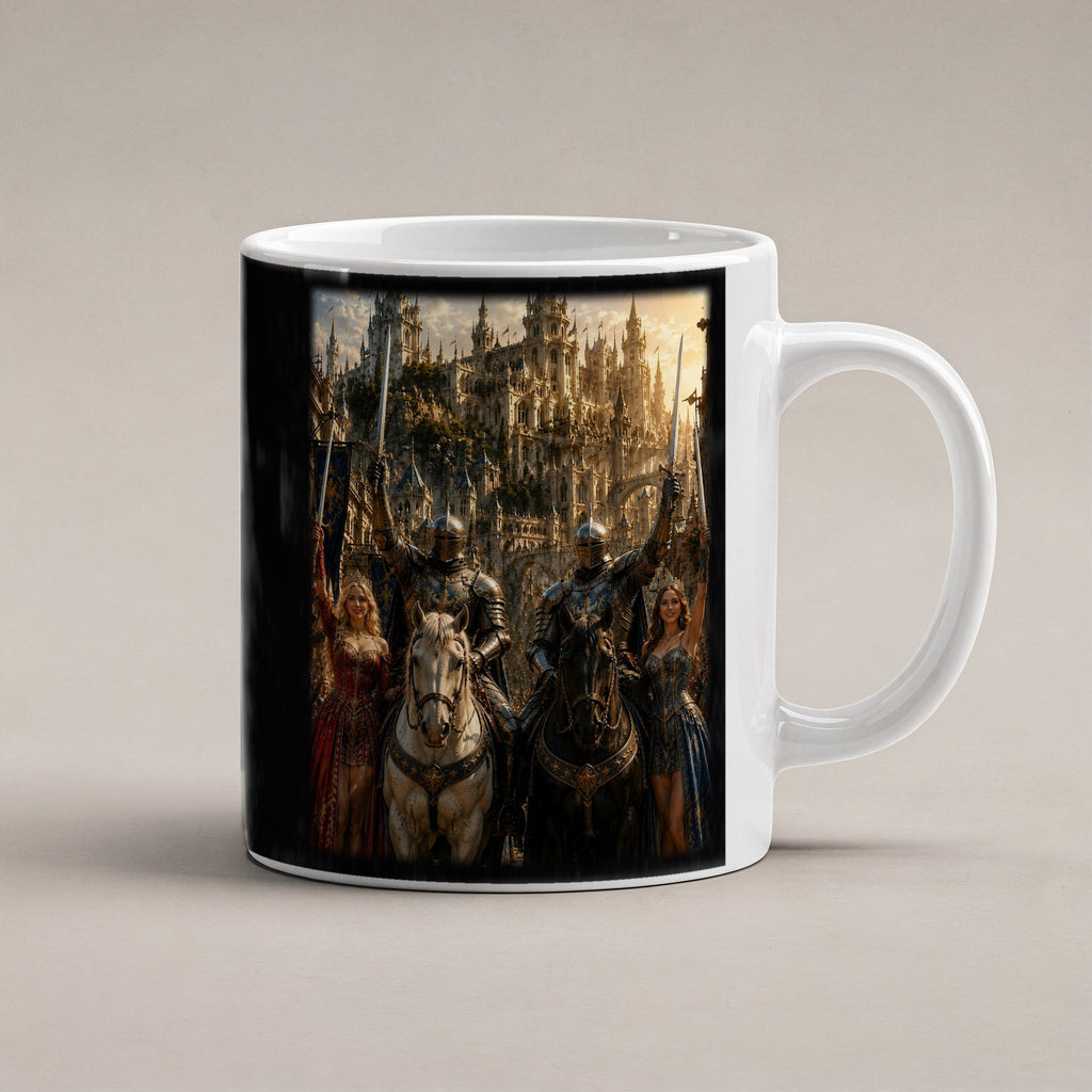 Der Triumphzug – weiße Tasse, freigestellt