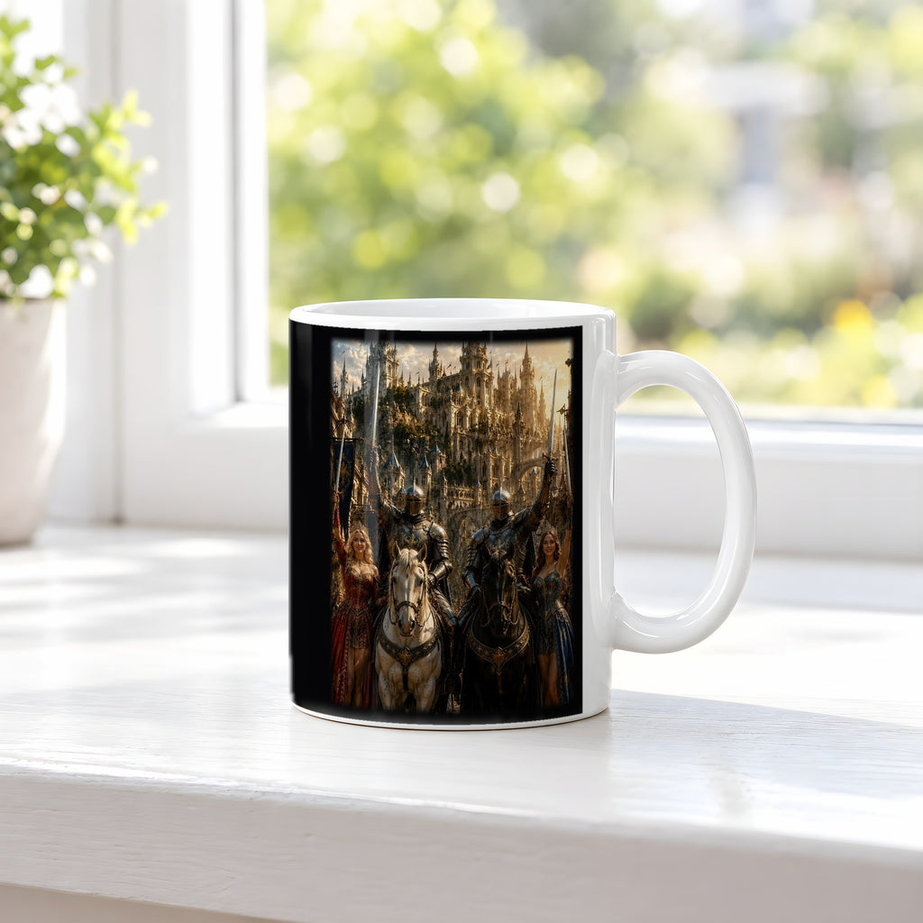 Der Triumphzug – weiße Tasse, auf der Fensterbank