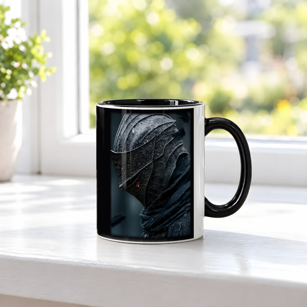 Tränen des Schwarzen Ritters – Tasse innen schwarz, auf der Fensterbank