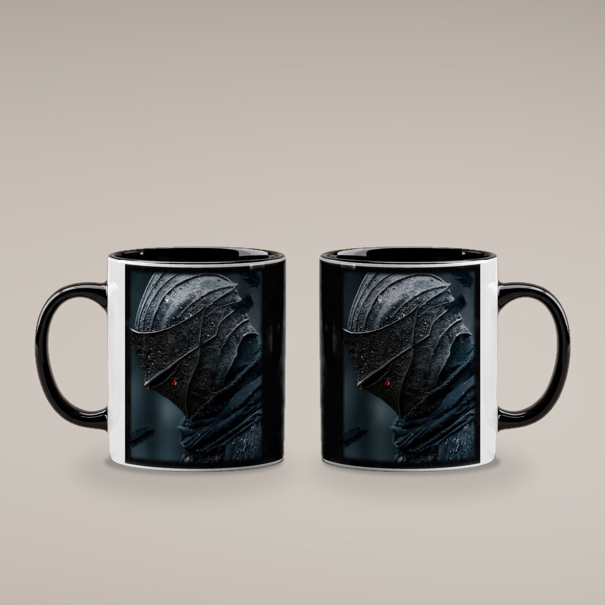 Tränen des Schwarzen Ritters – Tasse innen schwarz, beide Seiten bedruckt