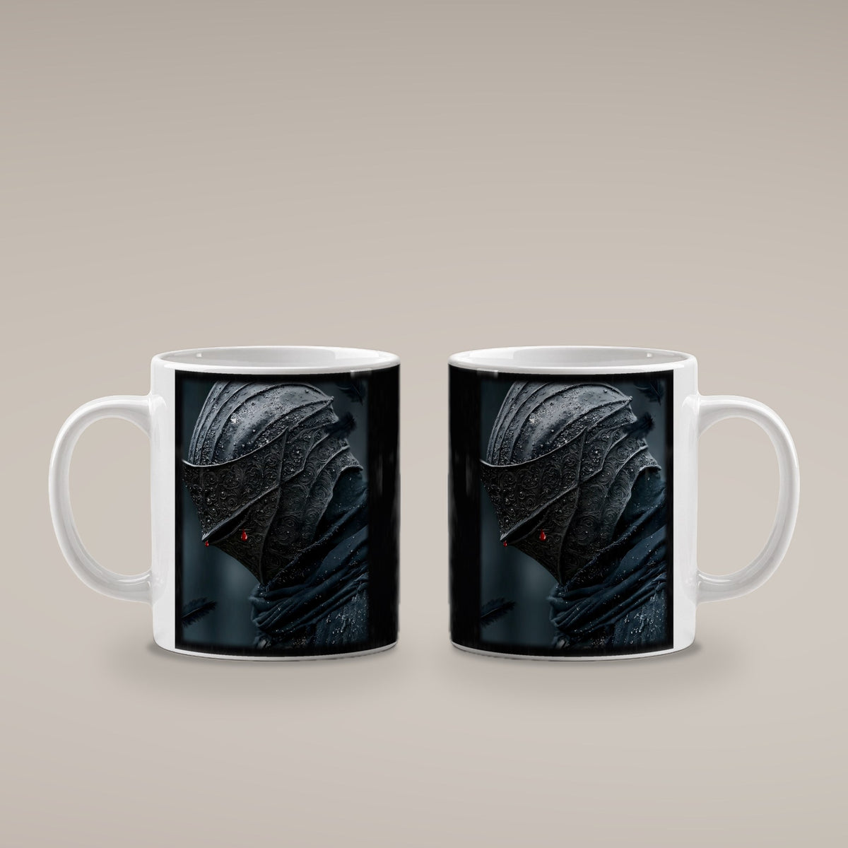 Tränen des Schwarzen Ritters – weiße Tasse, beide Seiten bedruckt